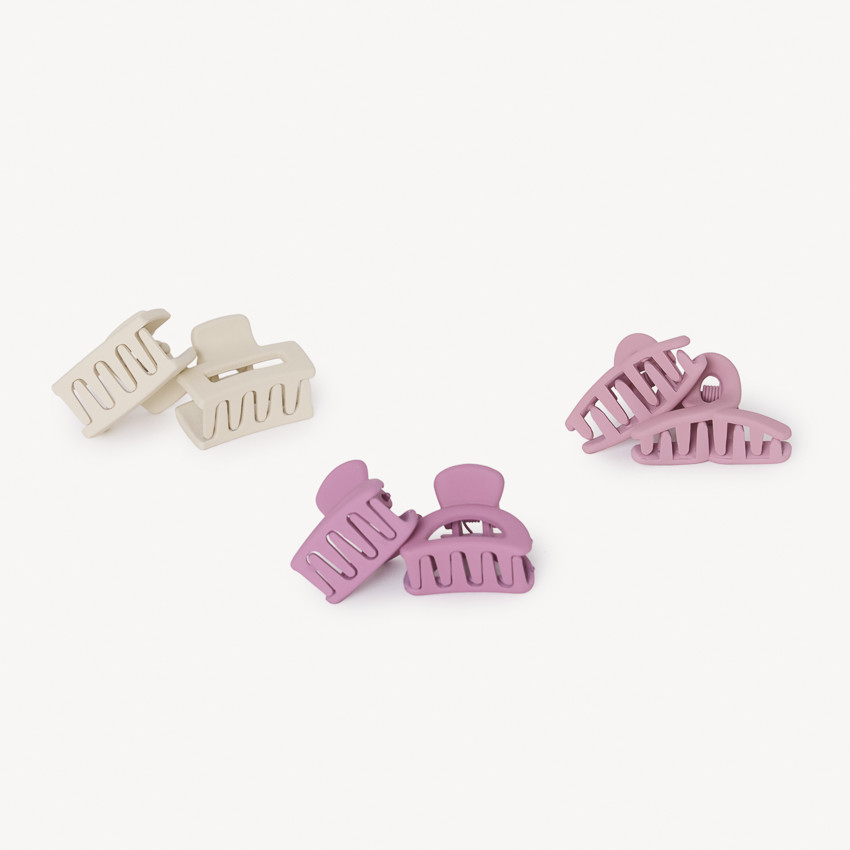 Lot de 6 barrettes et pinces + 6 élastiques pour fille  