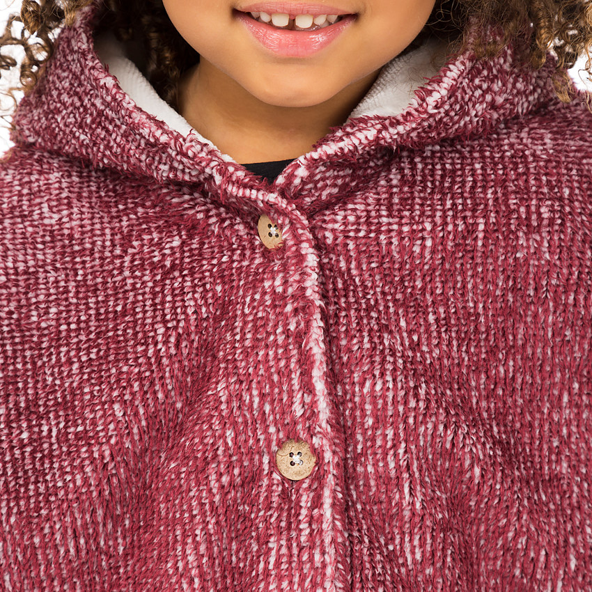 Cape à capuche en molleton et sherpa fantaisie  