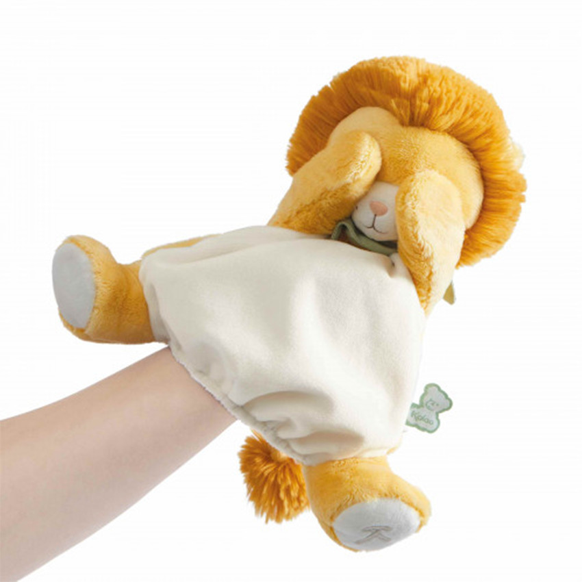Peluche marionnette Nougat le lion 