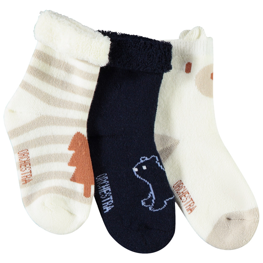 Lot de 3 paires de chaussettes fantaisie pour bébé 