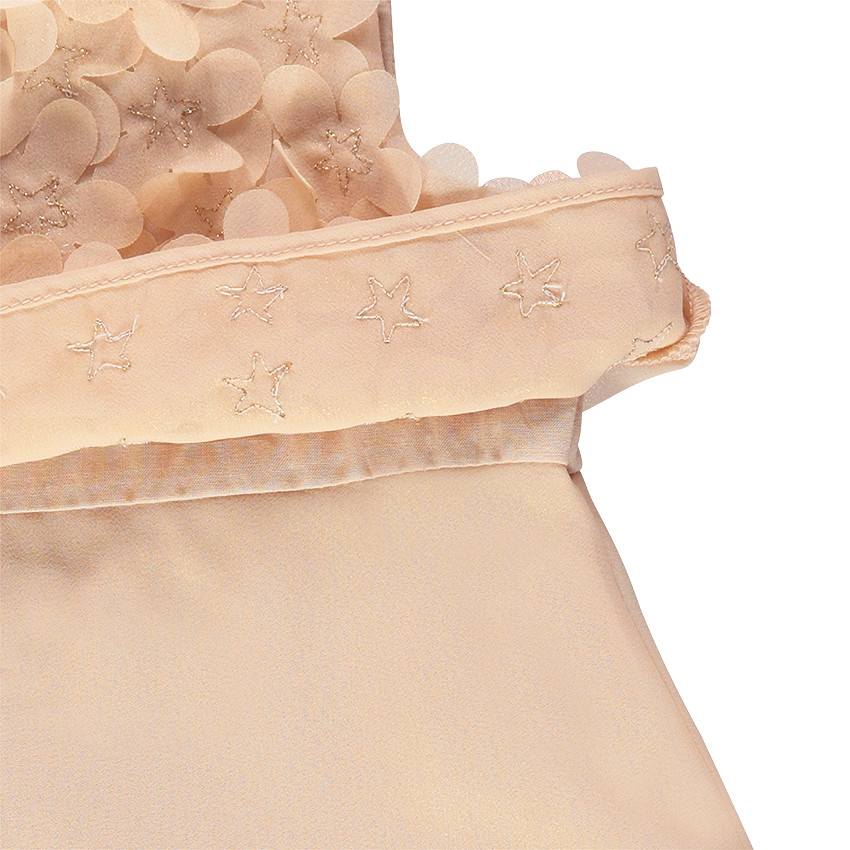 Robe de cérémonie irisée en crêpe avec fleurs  