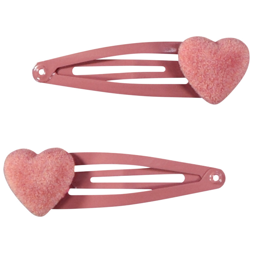 Lot de 2 barrettes cœurs pour fille 