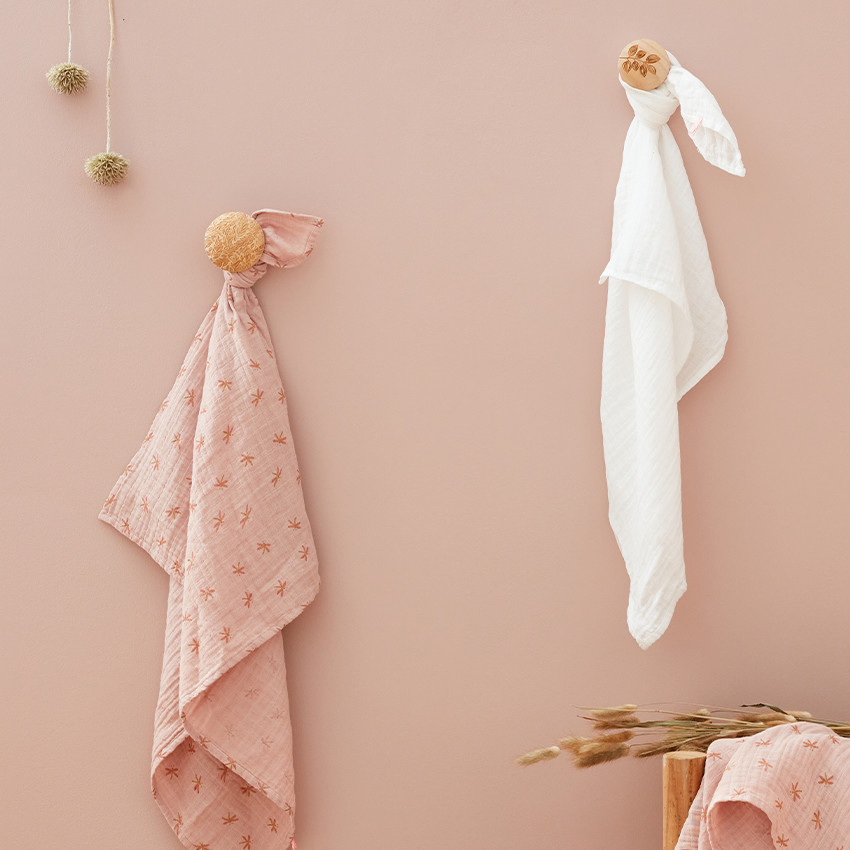 Lot de 3 langes en mousseline de coton 70 x 70 cm Libellule 