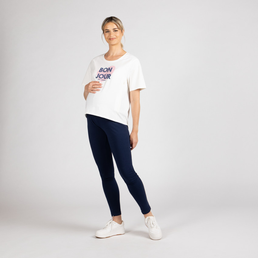 T-shirt manches courtes de grossesse et d'allaitement printé 