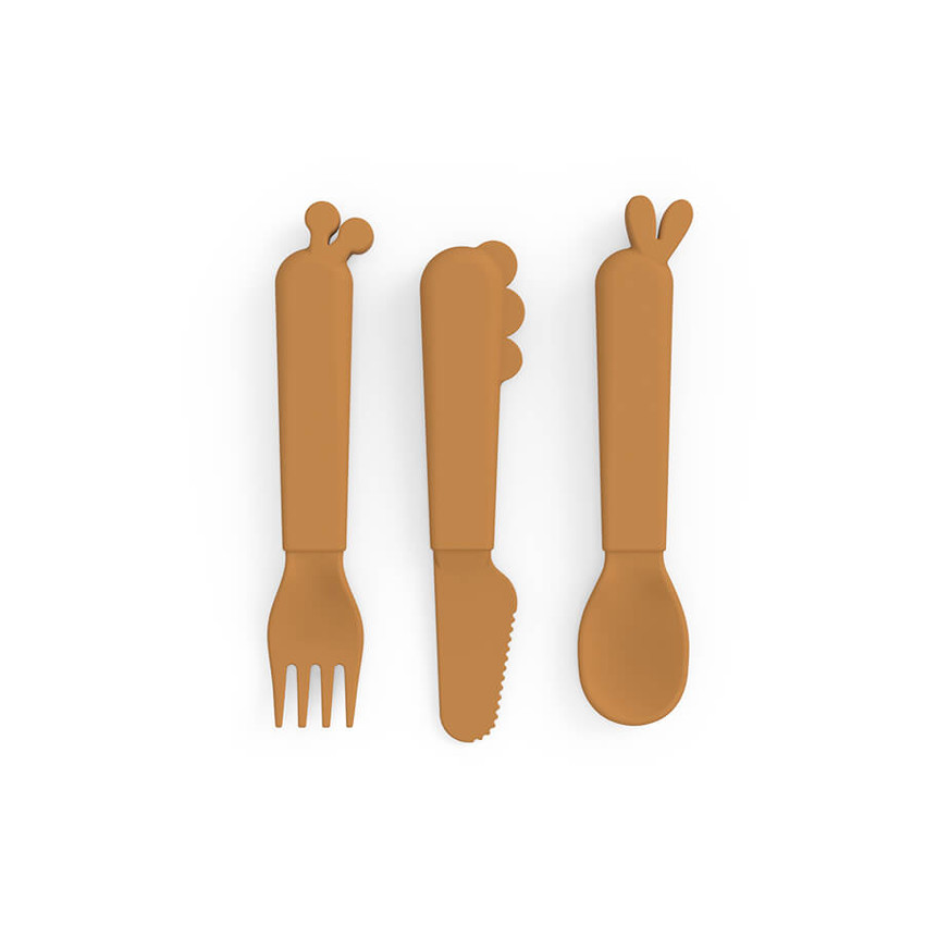 Lot de 3 couverts kiddish Deer Friends - Moutarde 