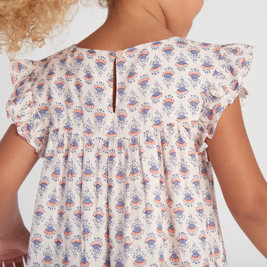 Robe manches courtes imprimé floral pour fille 