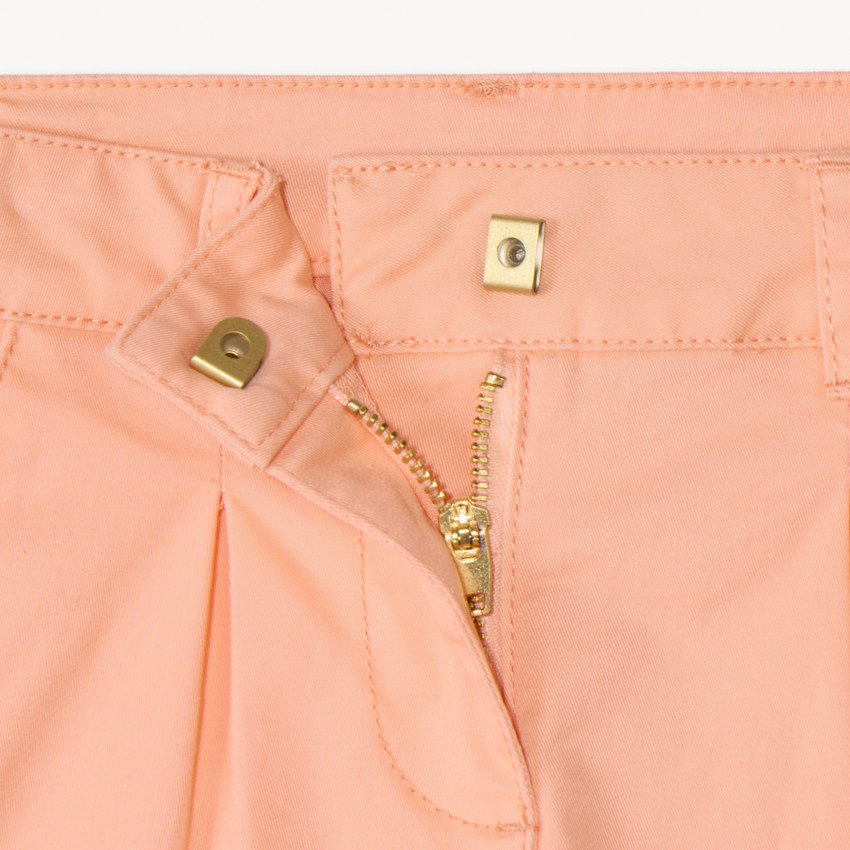 Short en twill uni effet pince pour fille 