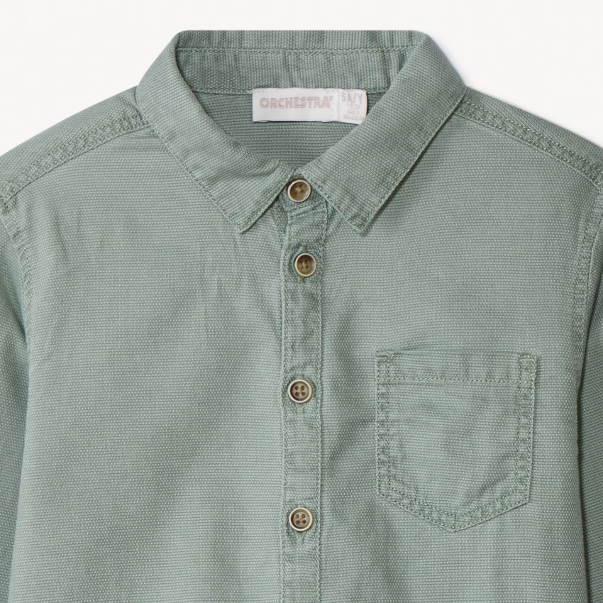 Chemise manches longues unie pour garçon 