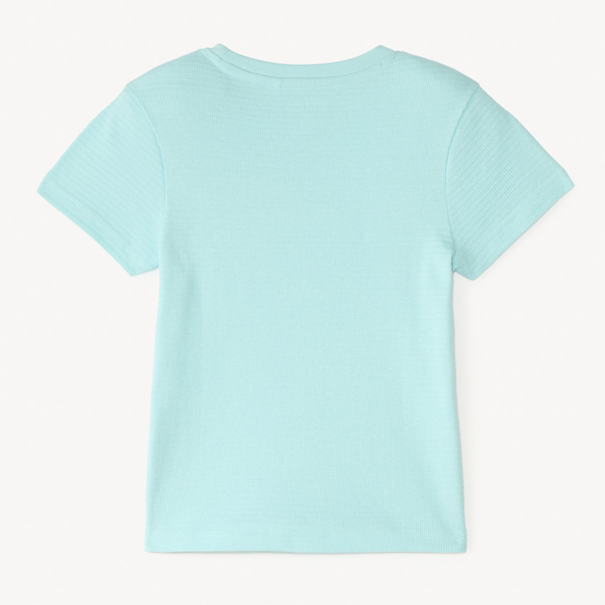 T-shirt manches courtes uni en maille fantaisie pour garçon 