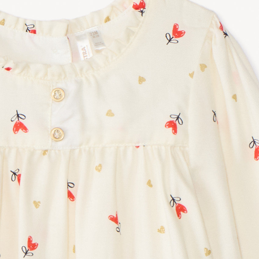 Ensemble 2 pièces avec tunique à cœurs pour bébé fille 