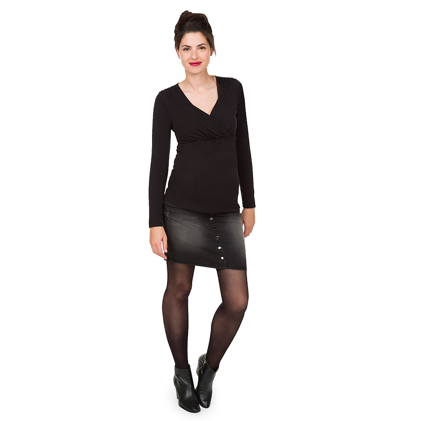 Tee-shirt manches longues d'allaitement uni Main Tee-shirt manches longues d'allaitement uni