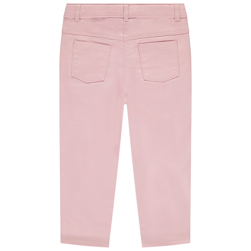 Pantalon uni en twill avec poches pour bébé fille 