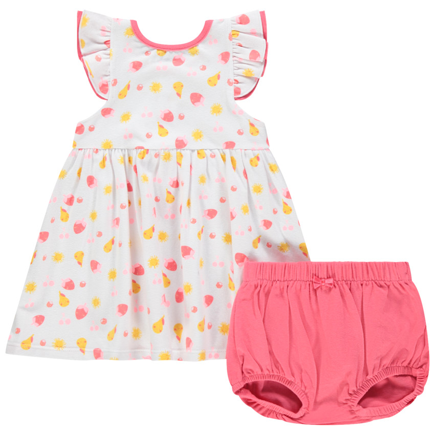 Ensemble robe imprimée fruits et bloomer 