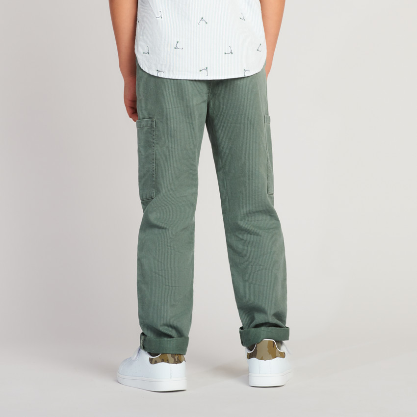 Pantalon effet côtelé à poches pour garçon 
