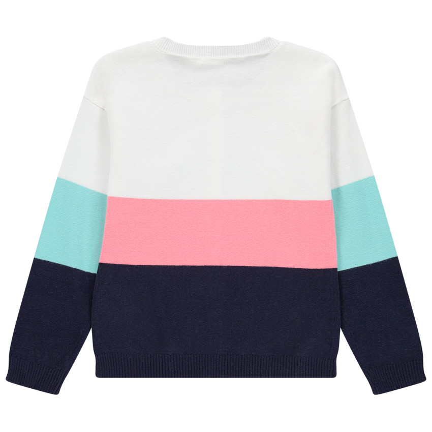 Gilet en tricot coloré avec arc-en-ciel en sequins 