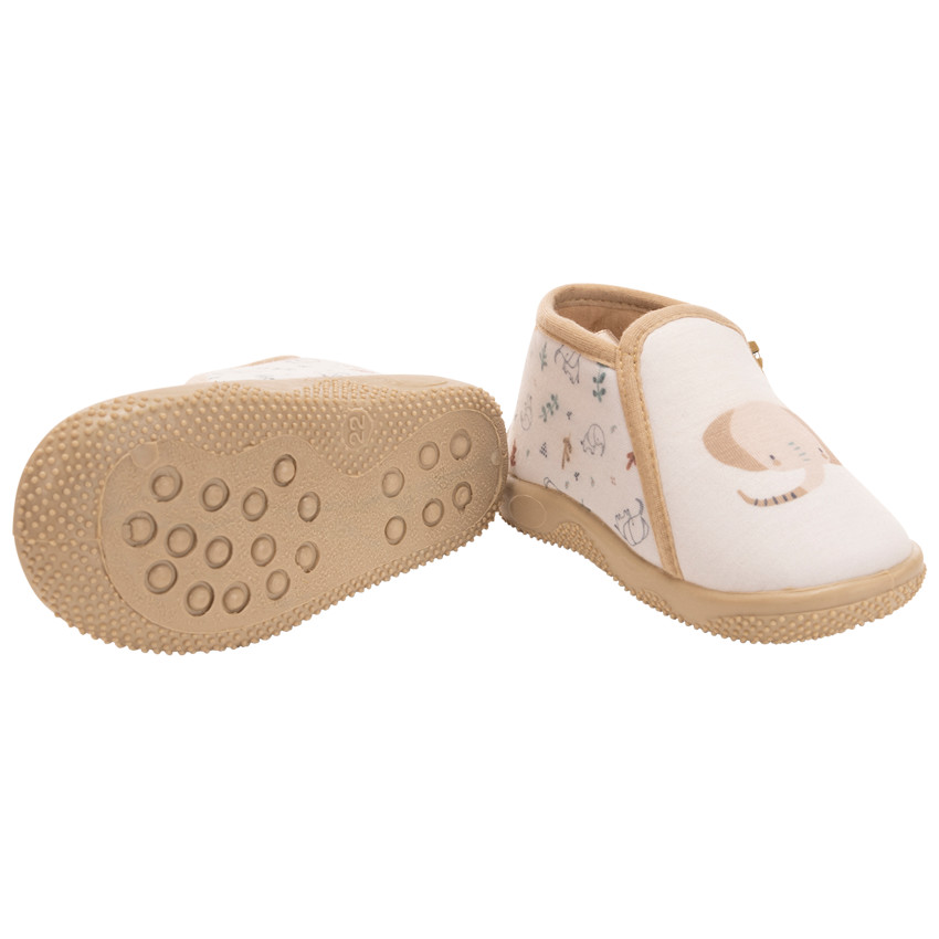 Chaussons bottillons zippés print éléphant pour bébé garçon 