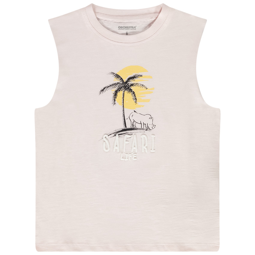 Débardeur print savane et broderie 3D pour garçon