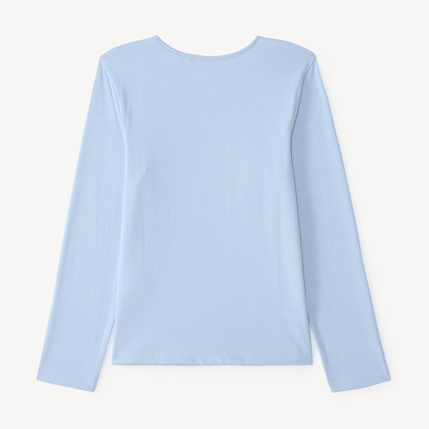 T-shirt manches longues fille print à sequins fantaisie 