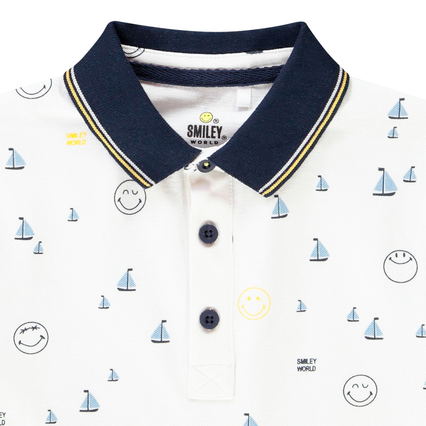 Polo manches courtes imprimé SmileyWorld pour garçon 