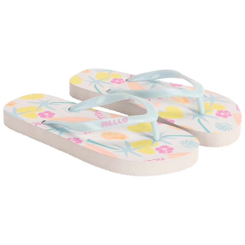 Tongs imprimé été et bride printée pour fille avec lanière selon l'âge 