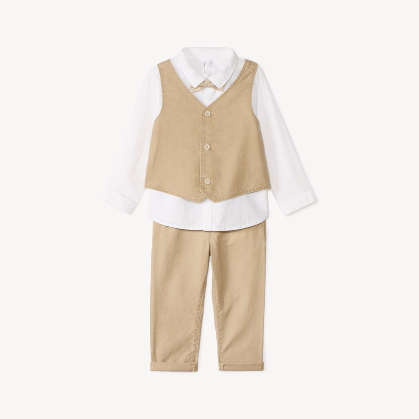 Ensemble 3 pièces avec nœud papillon pour bébé garçon 