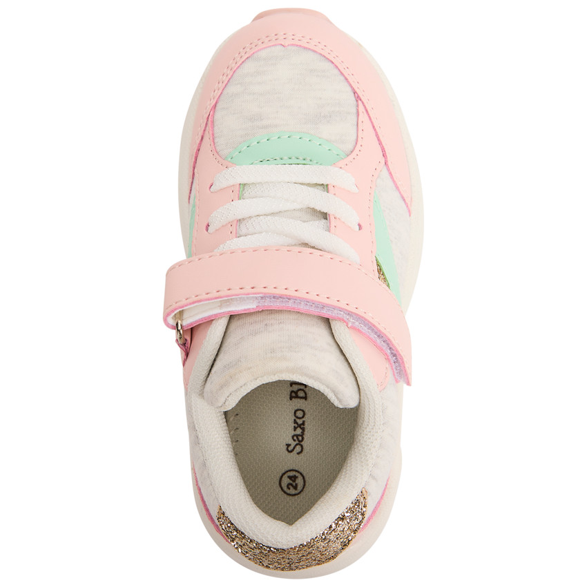 Chaussures de sport à lacets élastiques et velcro pour fille 