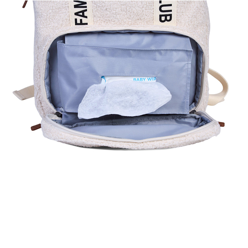 Sac à dos Family Club Signature en teddy offwhite 