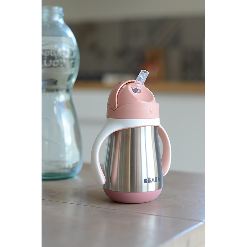 Tasse paille en inox 250 ml - Old Pink - Rose (Béaba) - Image 7