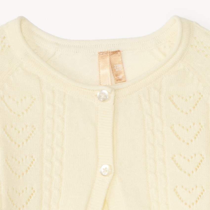 Boléro à manches longues en tricot ajouré pour bébé fille 