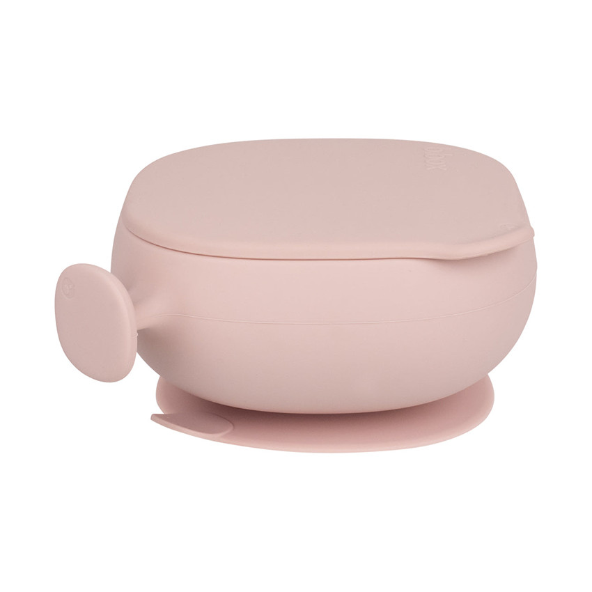 Bol en silicone avec ventouse et couvercle Blush 