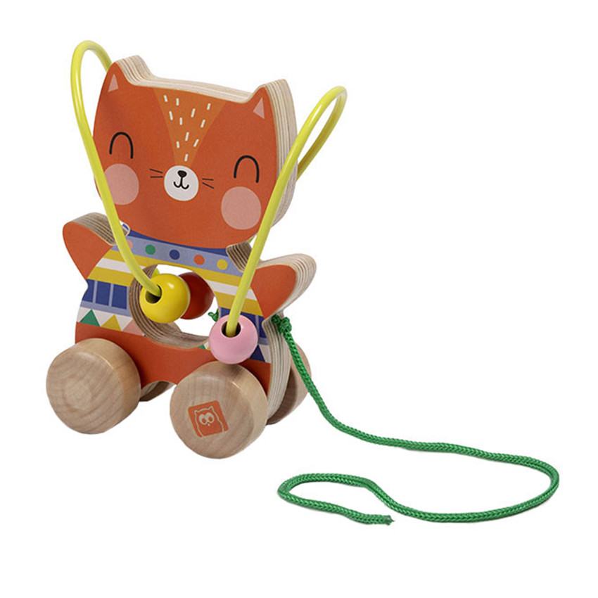 Jouet chat en bois "Looping Circus" 1er âge 