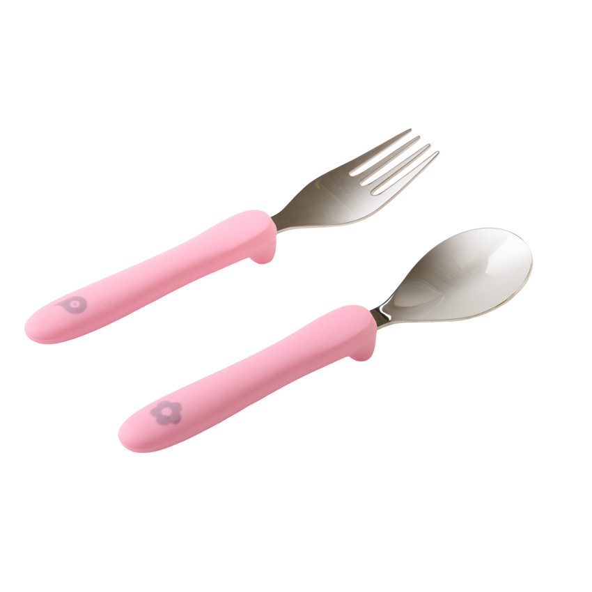 Set cuillère et fourchette Miamix  en inox - Rose 
