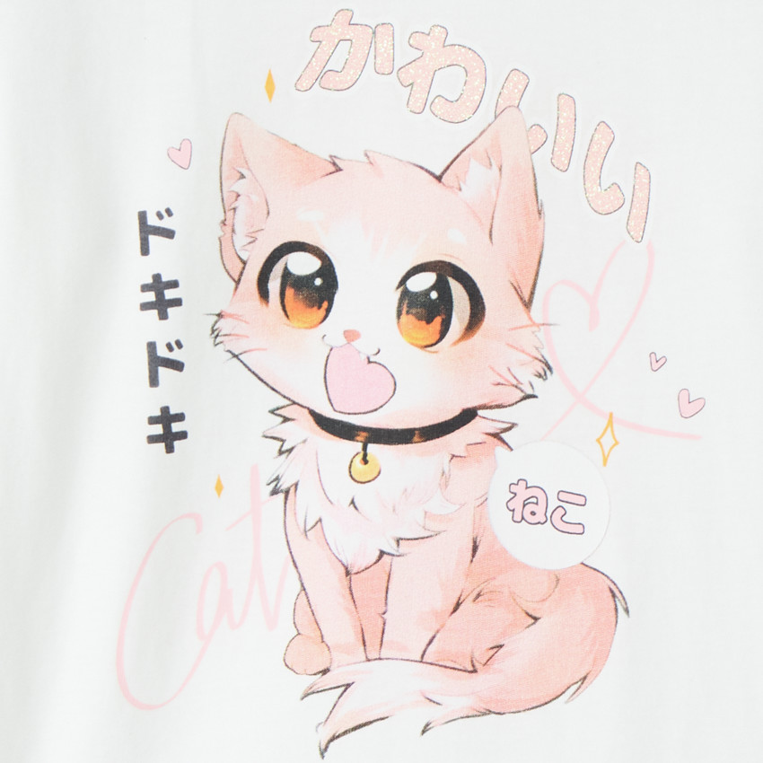 T-shirt manches longues print animé Manga pour fille  