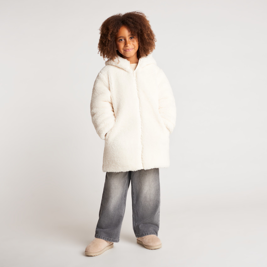 Doudoune longue réversible à capuche fille 
