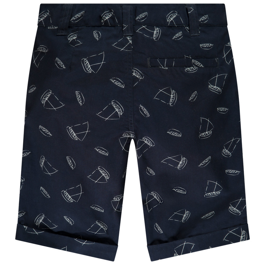 Bermuda en popeline imprimé voiliers pour garçon 