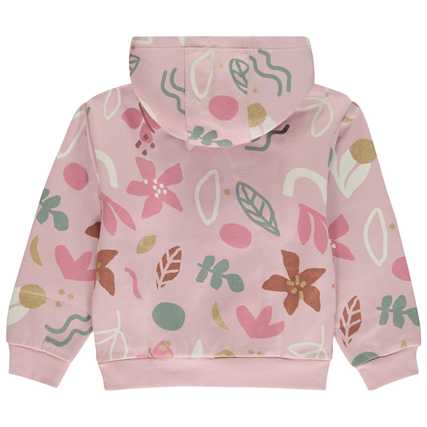 Sweat oversize à capuche imprimé arty pailleté pour fille 