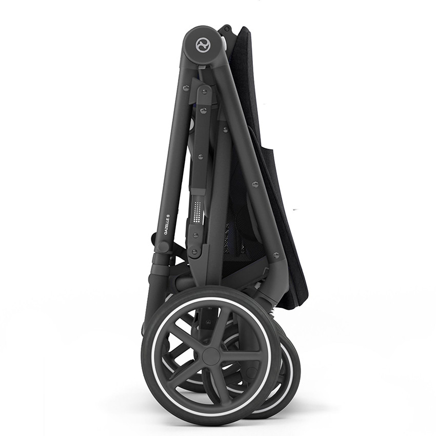 Poussette double Gazelle S - Châssis Black / Siège Deep Black 