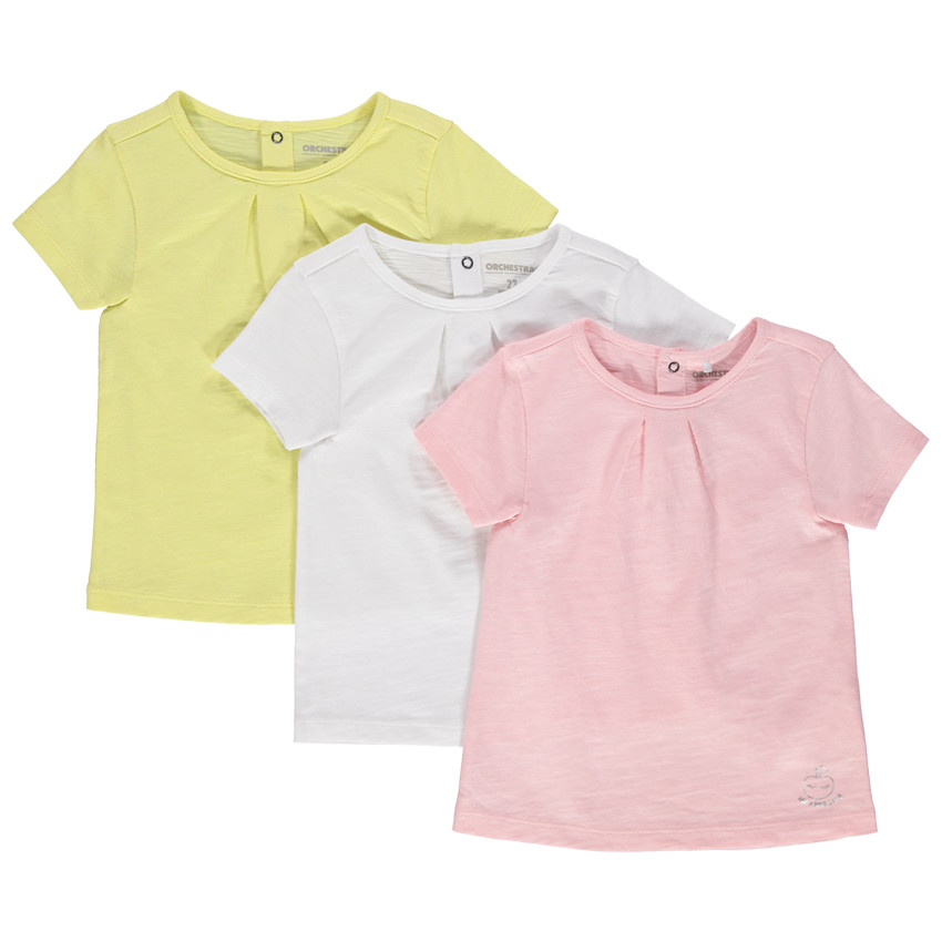 Lot de 3 t-shirts en coton print logo 