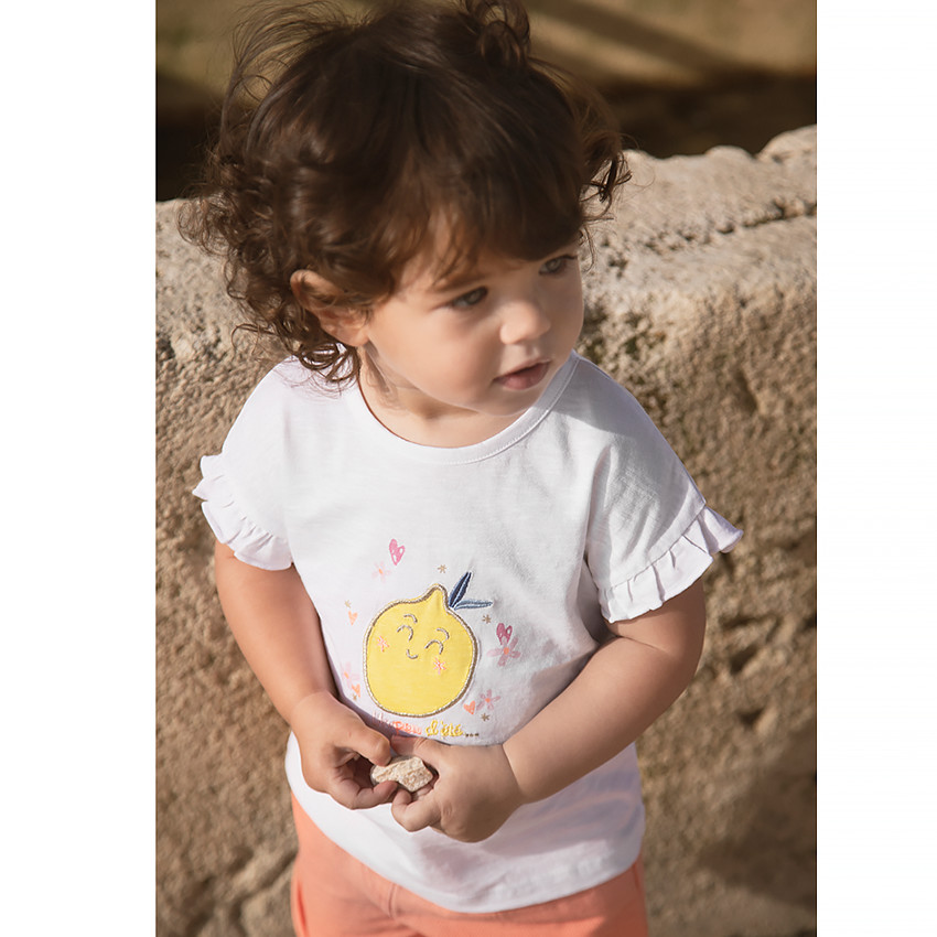 T-shirt manches courtes volantées pour bébé fille 