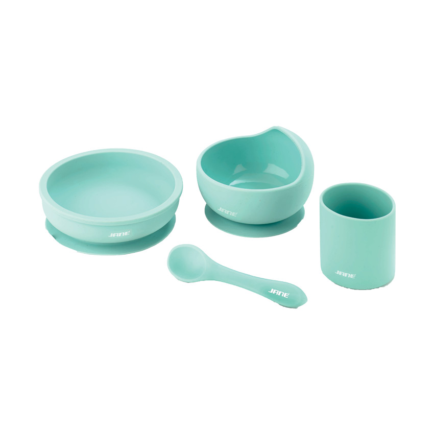 Coffret repas en silicone 4 pièces - Menthe 
