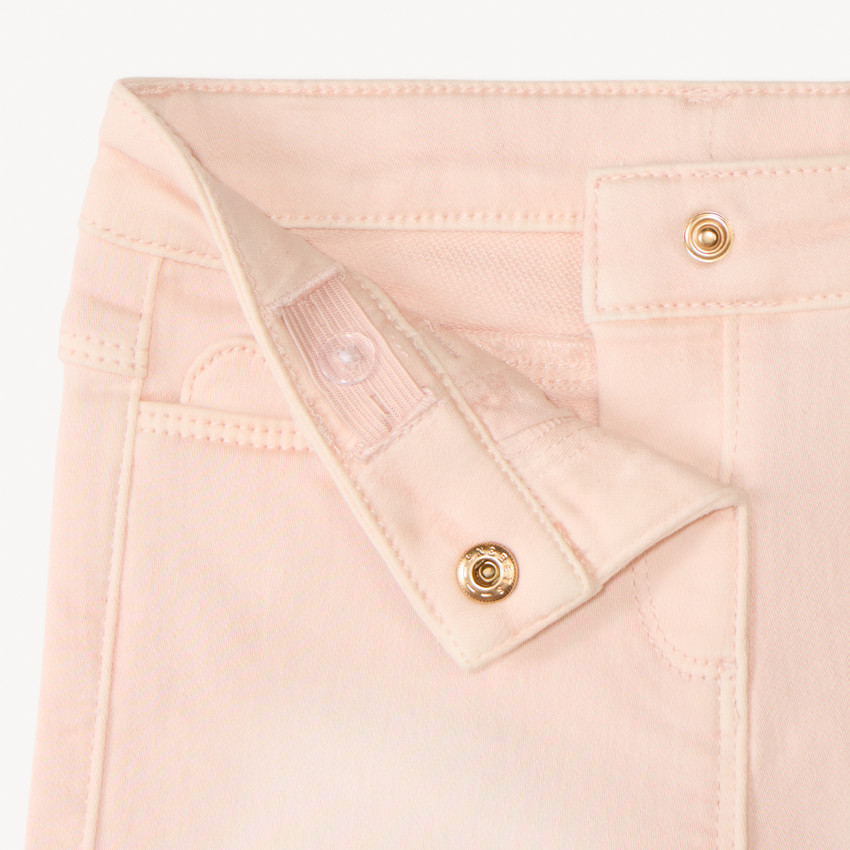 Short uni effet denim avec poche cœur pour bébé fille 