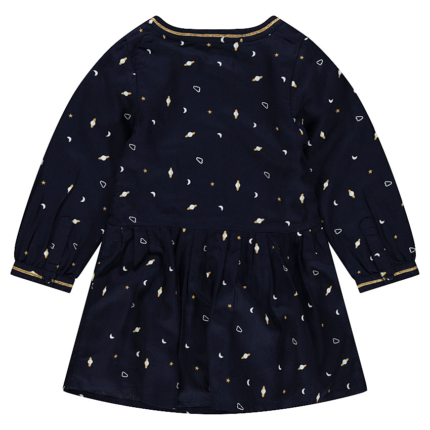 Robe manches longues avec imprimé galaxie et col fantaisie 