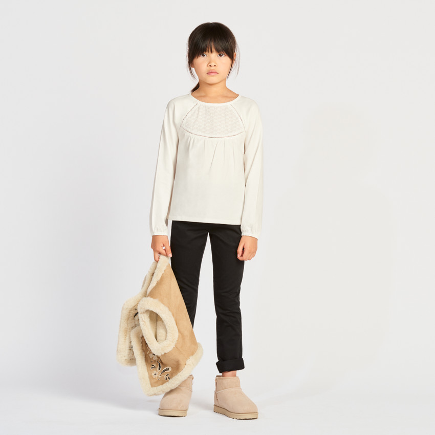 Pantalon slim en twill uni pour fille 