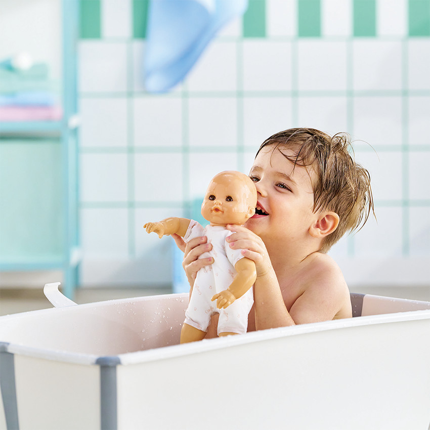Poupon adapté à l'eau Bébé Bain Coralie Bloomer avec canard 