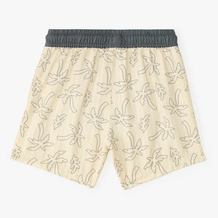 Short de bain à rayures avec imprimé palmier pour garçon 
