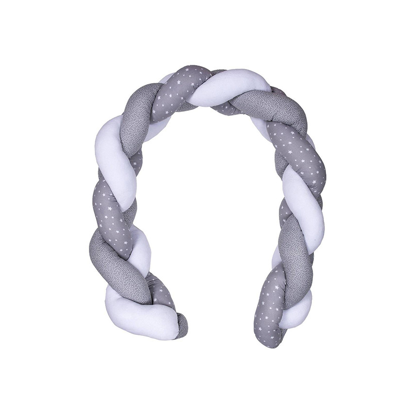 Tresse décorative ouatinée Une Etoile est née - Gris / Blanc 