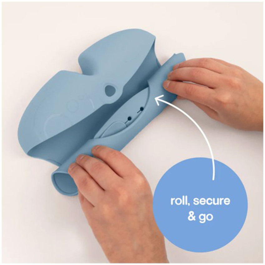 Bavoir silicone de voyage Roll Up Blush 4m+ 