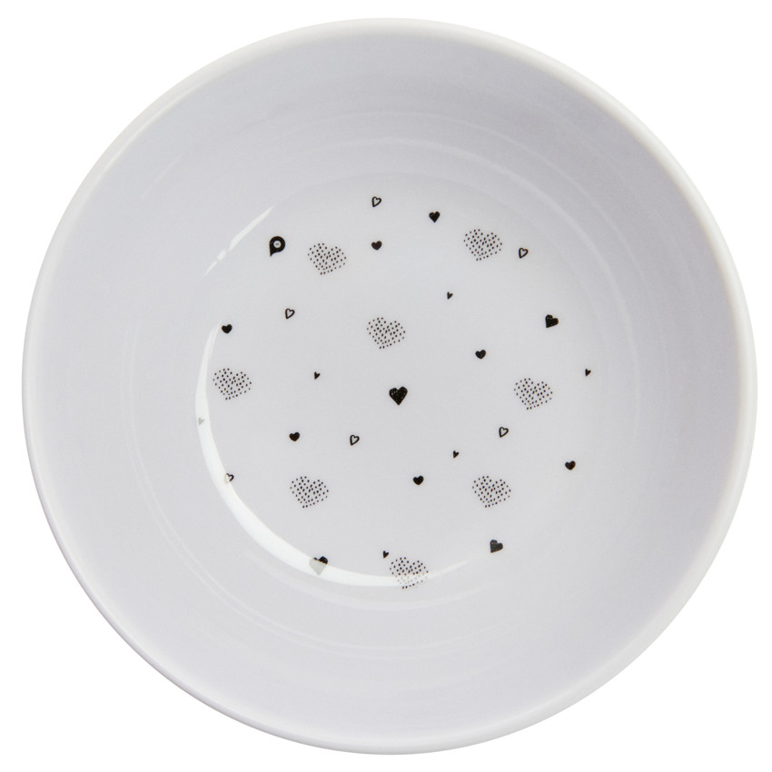 Bol en mélamine imprimé cœurs vert 