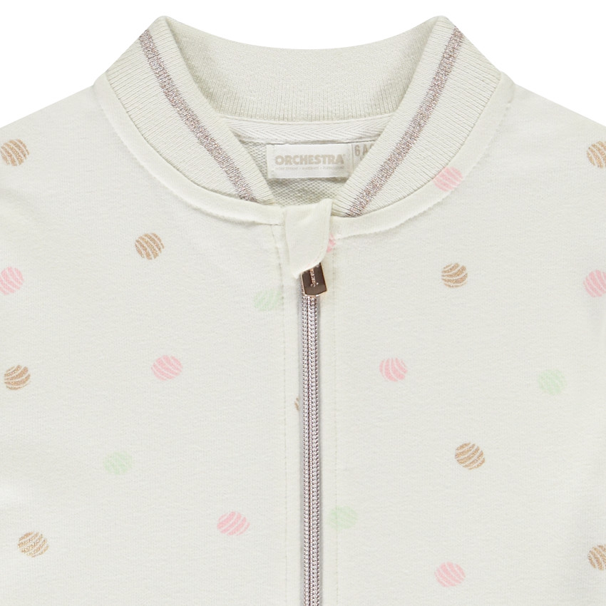 Gilet esprit teddy en molleton imprimé coquillages pour fille 
