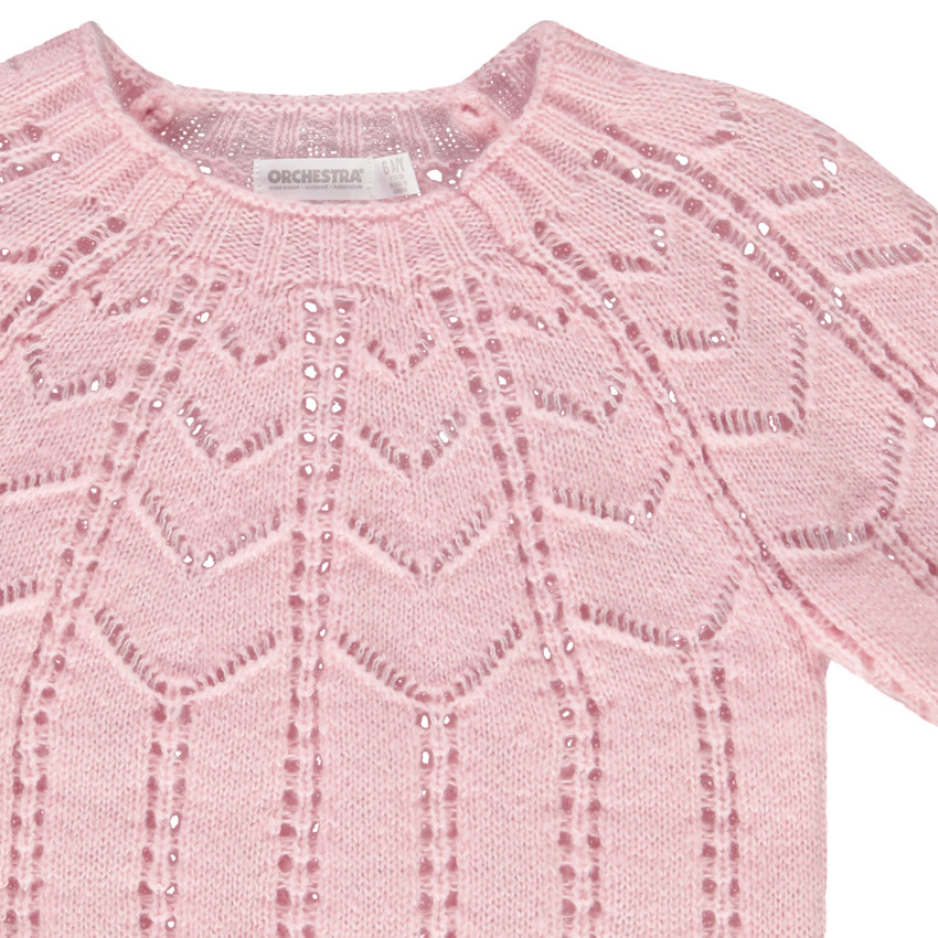 Pull en tricot ajouré pour fille 